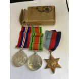 THREE BOXED WW2 MEDALS