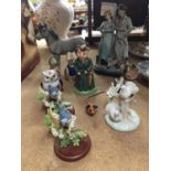 A QUANTITY OF CERAMIC FIGURINES TO INCLUDE A LEONARDO HORSE, BESWICK 'THE LADY PIG', BIRDS, ETC