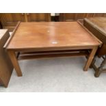 A RETRO TEAK TWO TIER COFFEE TABLE