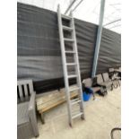 AN 18 RUNG TWO SECTION ALUMINIUM EXTENDING LADDER