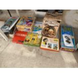 AN ASSORTMENT OF VINTAGE AND RETRO BOARD GAMES TO INCLUDE CLUEDO AND MOUSE TRAP ETC