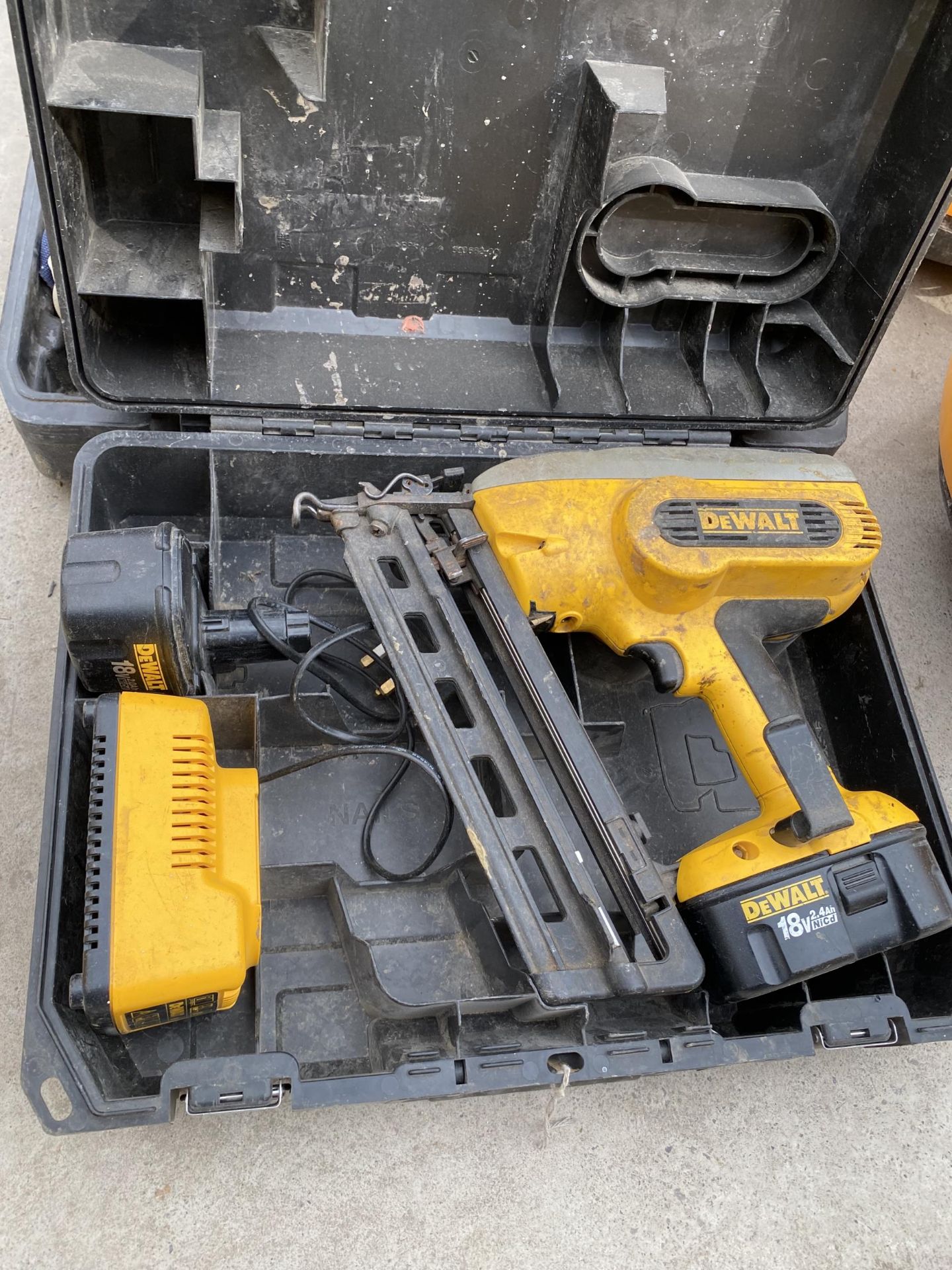 A DEWALT BATTERY POWERED NAIL GUN AND AN EVOLUTION MAG DRILL - Image 2 of 3