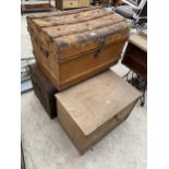 THREE VINTAGE TRAVEL TRUNKS