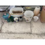 AN ASSORTMENT OF CERAMIC PLANTERS AND POTS