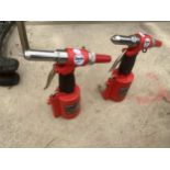 TWO CLARKE PNEUMATIC POTT RIVETORS BELIEVED IN GOOD WORKING ORDER BUT NO WARRANTY