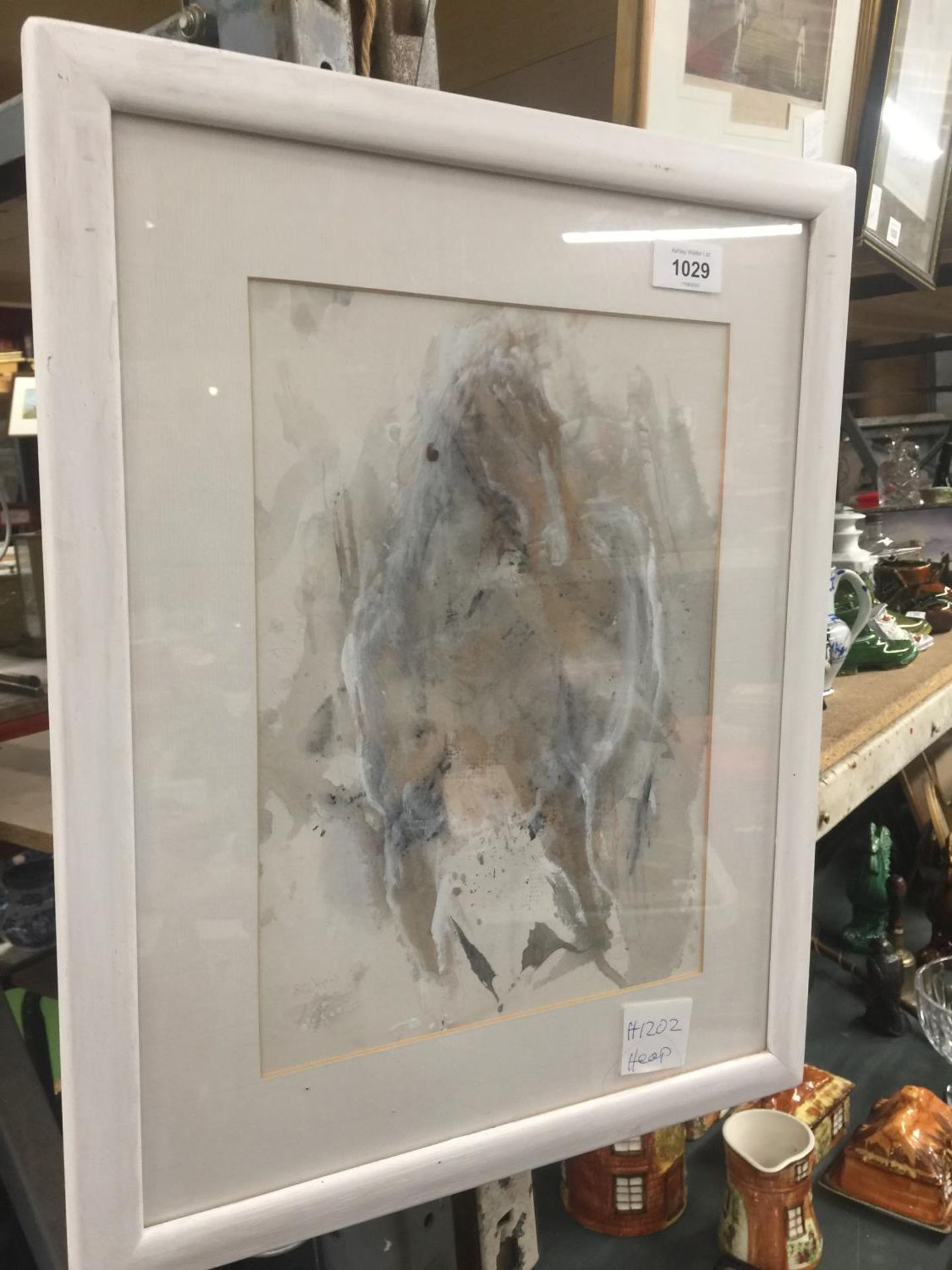 A FRAMED CONTEMPORARY INKS FEATHERED ON BOARD IMAGE OF A HORSE, BY DOROTHY BRADFORD, NANTWICH 48CM X - Image 2 of 2