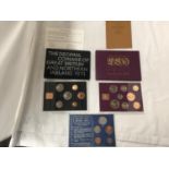 THREE UK COIN SETS , 1970/71