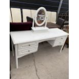 A MODERN WHITE DRESSING TABLE, 60" WIDE