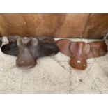 TWO VINTAGE LEATHER HORSE SADDLES