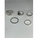 FIVE SILVER RINGS