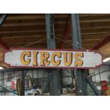 A HANDPAINTED 'CIRCUS' SIGN 99CM X 19CM