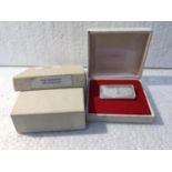 A FRANKLIN MINT 1974 PROOF ART BAR , 2.12 TROY OZS , .925 SILVER , BOXED WITH CERTIFICATE OF