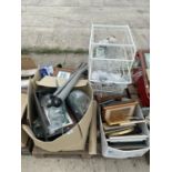 AN ASSORTMENT OF HOUSEHOLD CLEARANCE ITEMS TO INCLUDE GLASS WARE AND PRINTS ETC