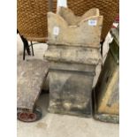 A DECORATIVE RECONSTITUTED STONE CHIMNEY POT