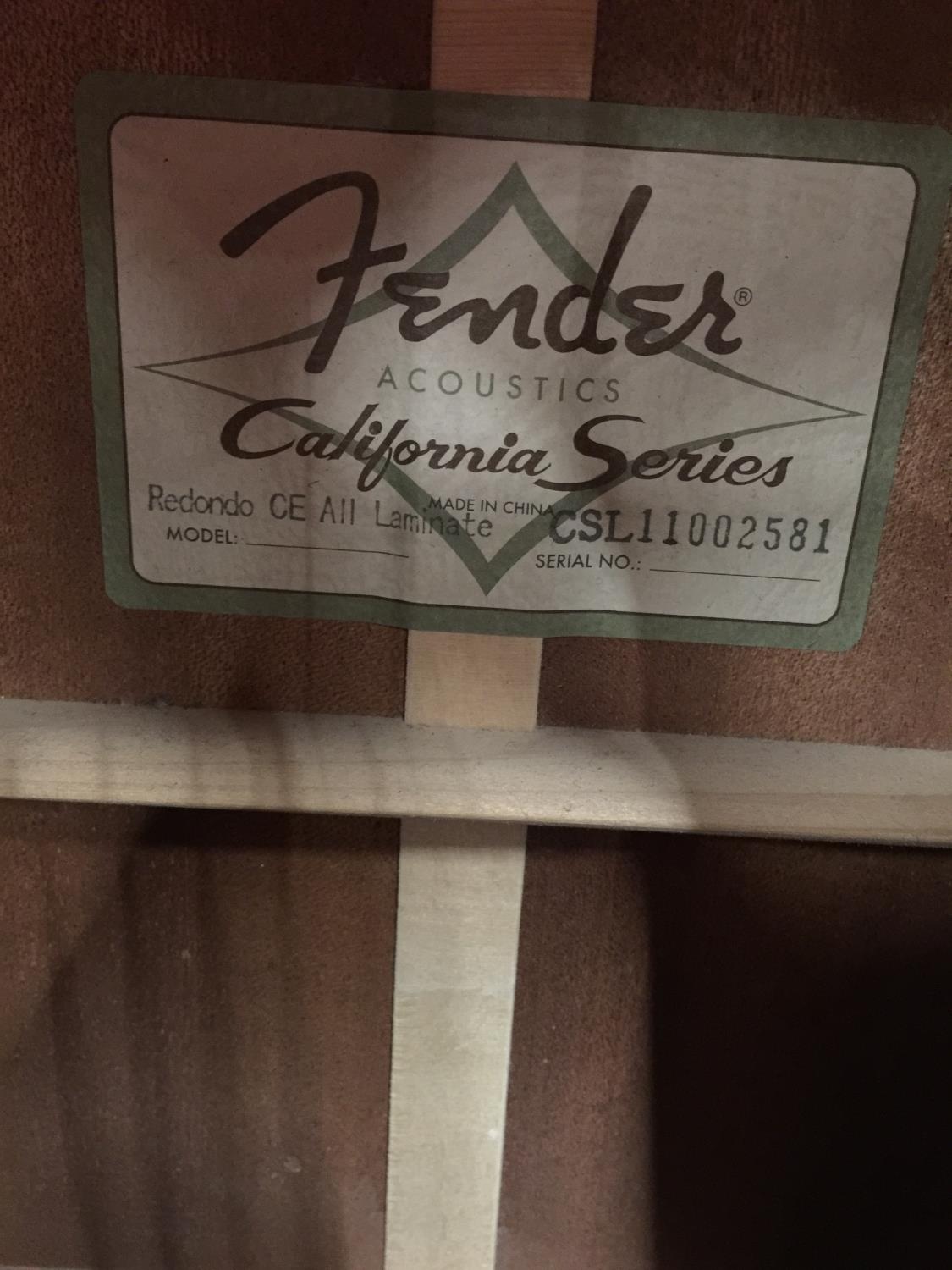 A FENDER REDONDO ELECTRIC ACOUSTIC CALIFORNIA SERIES GUITAR - Image 3 of 13