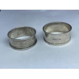 TWO HALLMARKED SILVER NAPKIN RINGS
