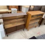 TWO MID 20TH CENTURY BOOKCASES WITH SLIDING DOORS, 36" WIDE EACH