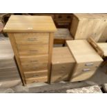 A MODERN SIX DRAWER CHEST, 20" WIDE, BEDSIDE CHEST AND FILING CABINET