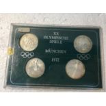 A MUNICH 1972 "20TH OLYMPICS" FOUR 10 MARK COINS COIN SETS