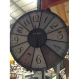 A LARGE VINTAGE STYLE WALL CLOCK DIAMETER 60CM