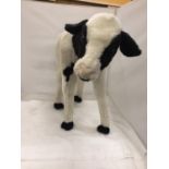 A LARGE PLUSH SOFT TOY CALF HEIGHT 46CM, LENGTH 62CM