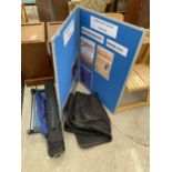 A FOLDING DISPLAY BOARD, A GILOTINE AND A RETRACTABLE SIGN ETC