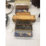 EIGHT SETS OF VINTAGE DOMINOES