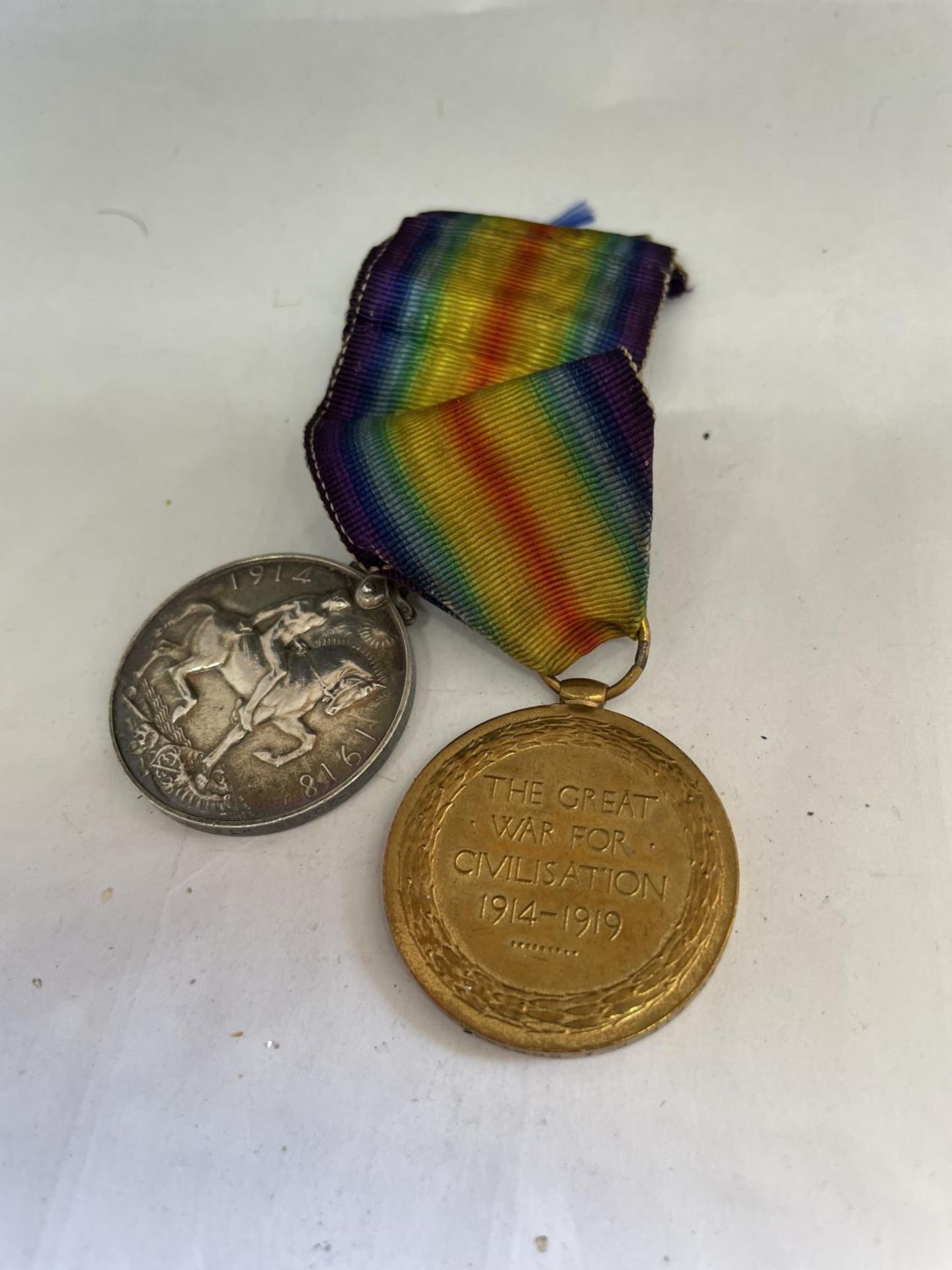 TWO WW1 MEDALS - ENGRAVED PTE G A CHRISTIE - Image 2 of 2