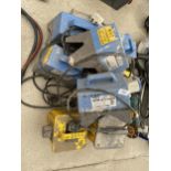 THREE 110V TRANSFORMERS AND FIVE 16AMP TRANSFORMERS