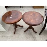 A PAIR OF MODERN WALNUT WINE TABLES