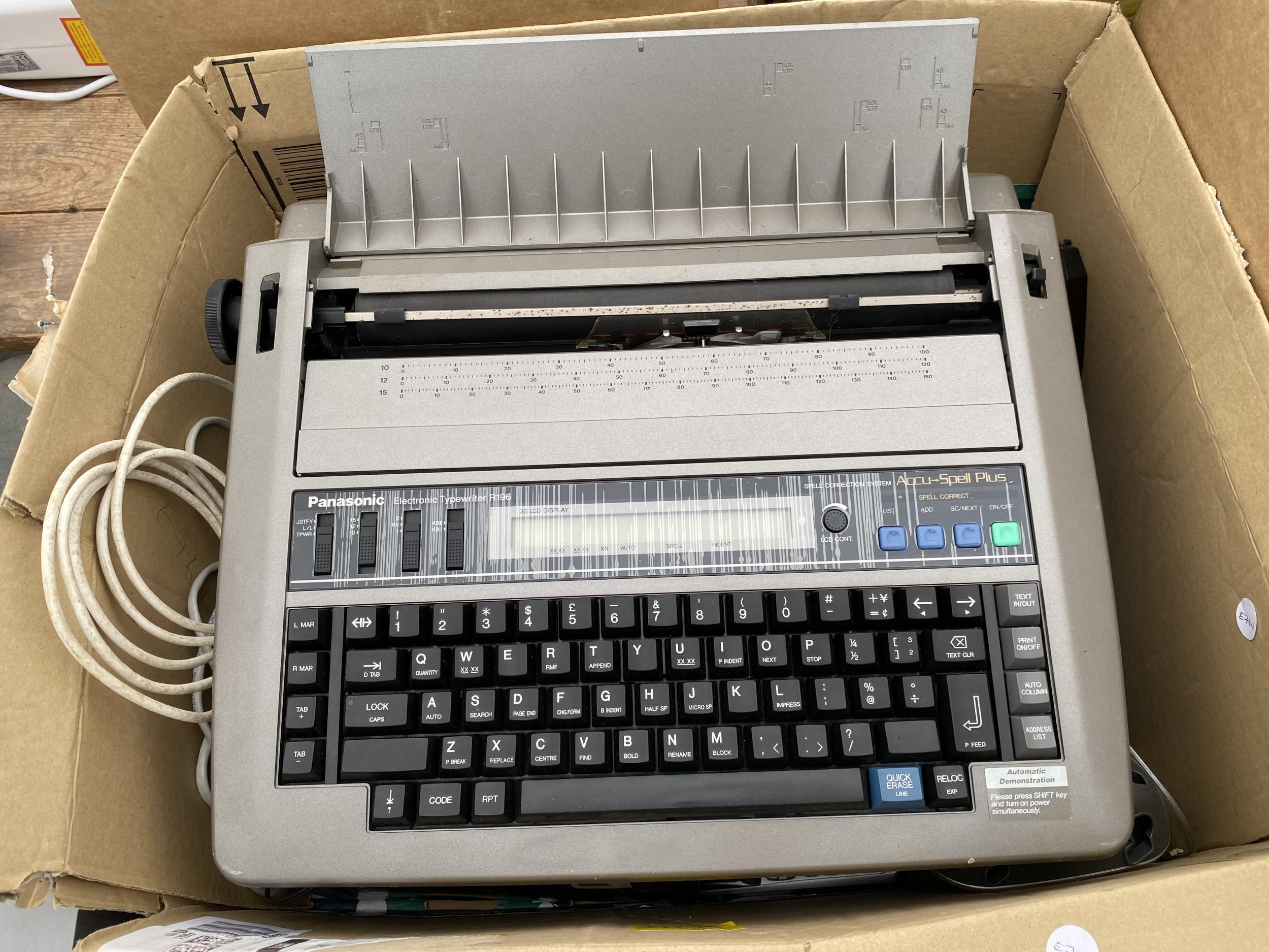 AN ASSORTMENT OF ITEMS TO INCLUDE A PANASONIC TYPEWRITER, A PANASONIC VHS PLAYER AND A YOUVIEW BOX - Image 4 of 5