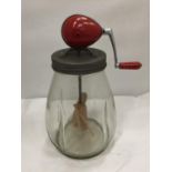 A VINTAGE BLOW BRITISH BUTTER CHURN H: 36CM