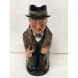 A RARE ROYAL DOULTON CHARACTER JUG OF WINSTON CHURCHILL - 23 CM IN HEIGHT