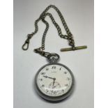 A POCKET WATCH WITH ALBERT CHAIN