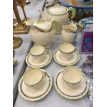 A NEWHALL, HANLEY, DIANA SHAPE 'CARLISLE' TEASET TO INCLUDE TEAPOT AND STAND, HOT WATER POT, CREAM