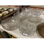 A QUANTITY OF CUT GLASS FRUIT BOWLS