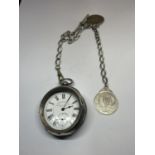 A J GREAVES SHEFFIELD THE MIDLAND LEVER SWISS MADE MARKED 0.935 SILVER POCKET WATCH (NO GLASS)