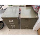 TWO VINTAGE METAL TWO DRAWER FILING CABINETS