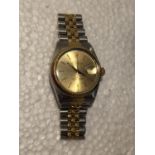 A ROLEX OYSTER PERPETUAL DATEJUST WRISTWATCH 455 BY MATCH. 35MM DIAMETER FACE WITH K8 STEELINOX