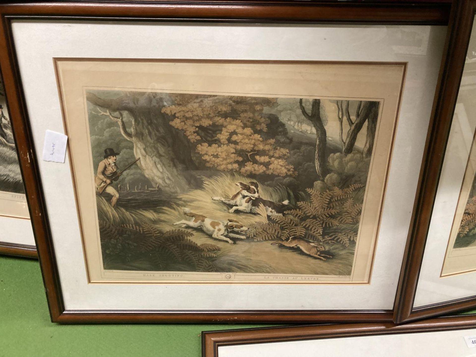 THREE FRAMED HUNTING PRINTS - PHEASANT SHOOTING, HARE SHOOTING AND FOX HUNTING - Image 3 of 4