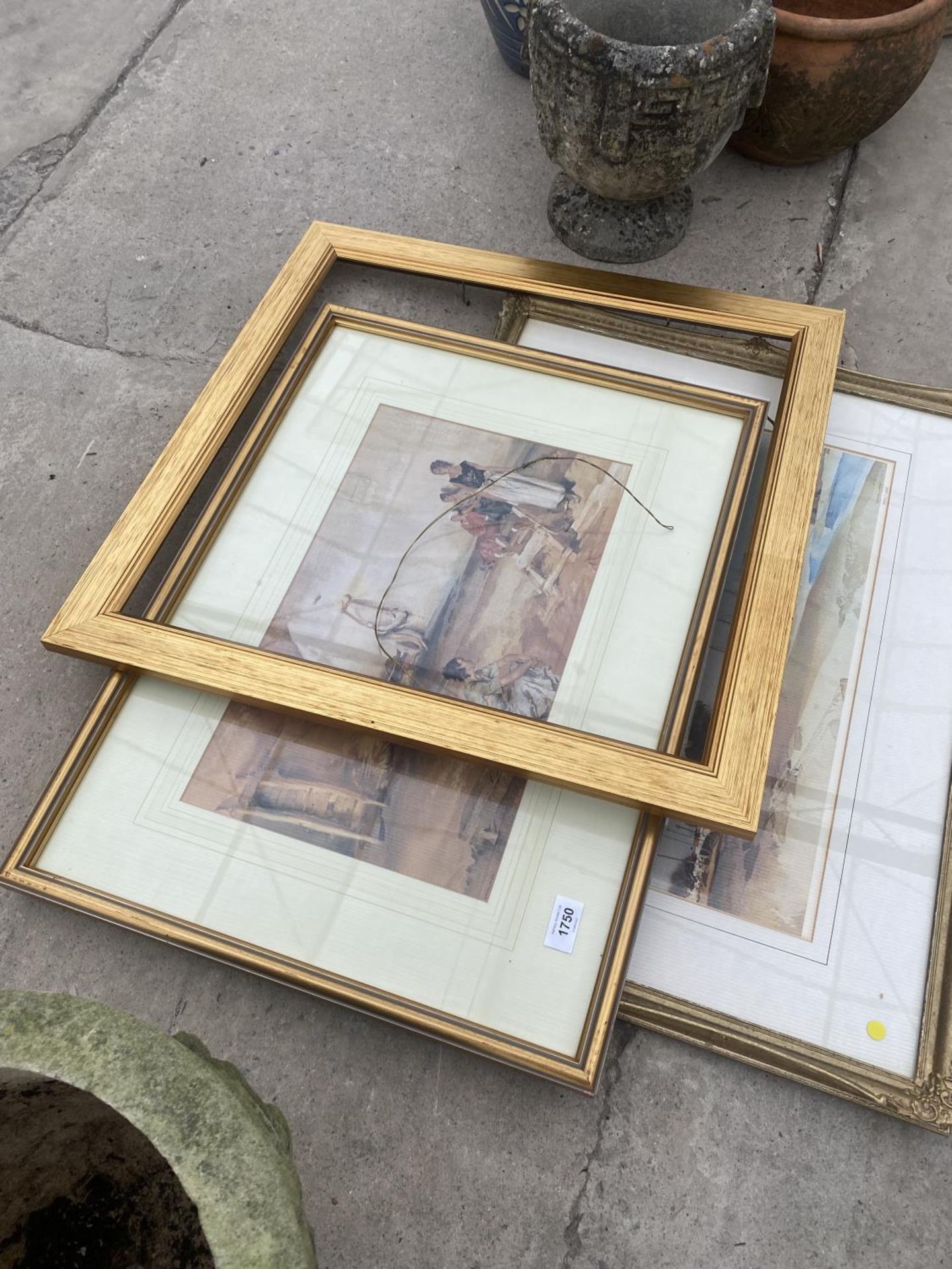 TWO GILT FRAMED PRINTS AND A FURTHER GILT PICTURE FRAME - Image 2 of 4