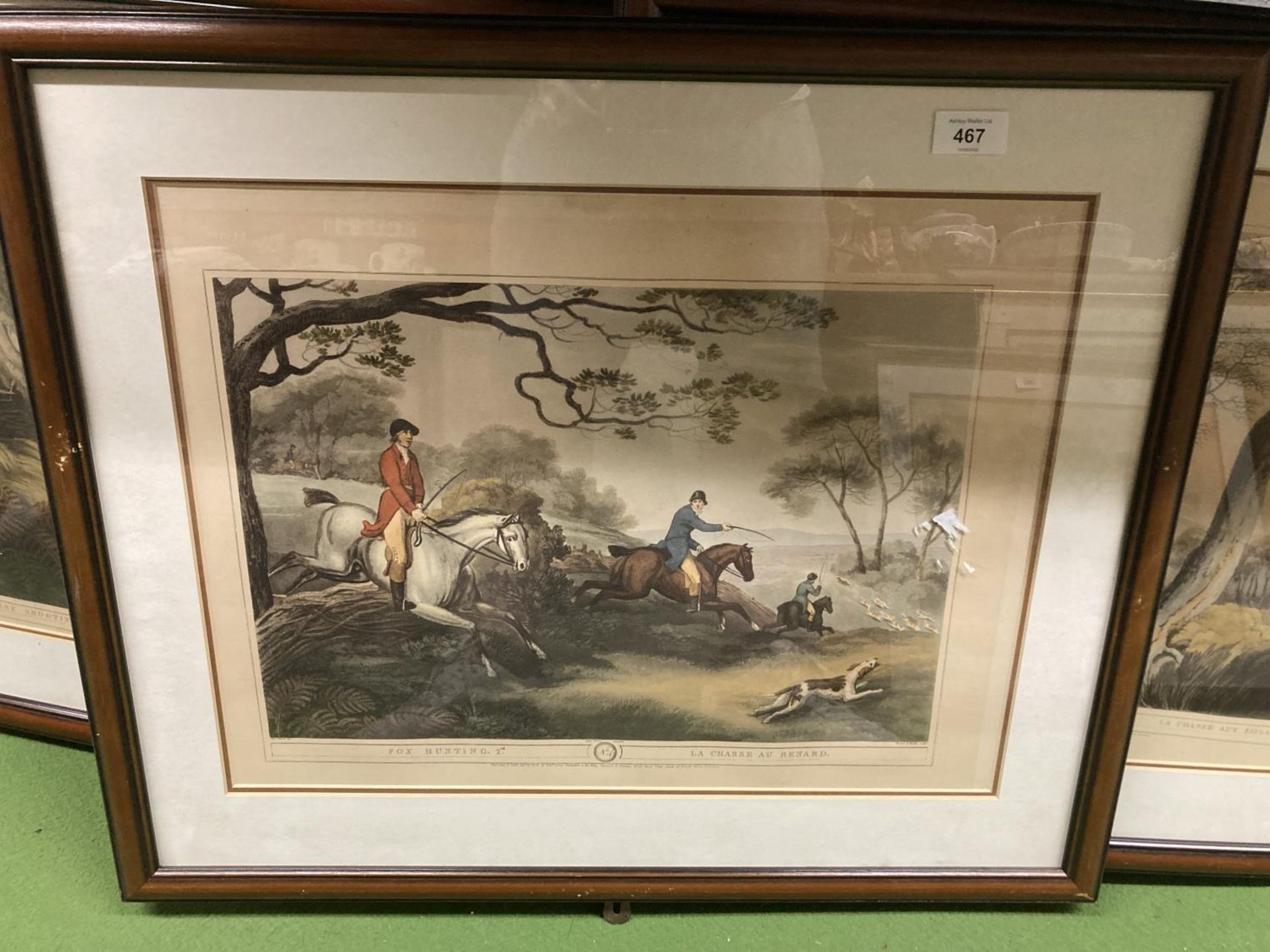 THREE FRAMED HUNTING PRINTS - PHEASANT SHOOTING, HARE SHOOTING AND FOX HUNTING - Image 4 of 4