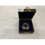 A HENRY HUGHES, LONDON BRASS BOXED COMPASS