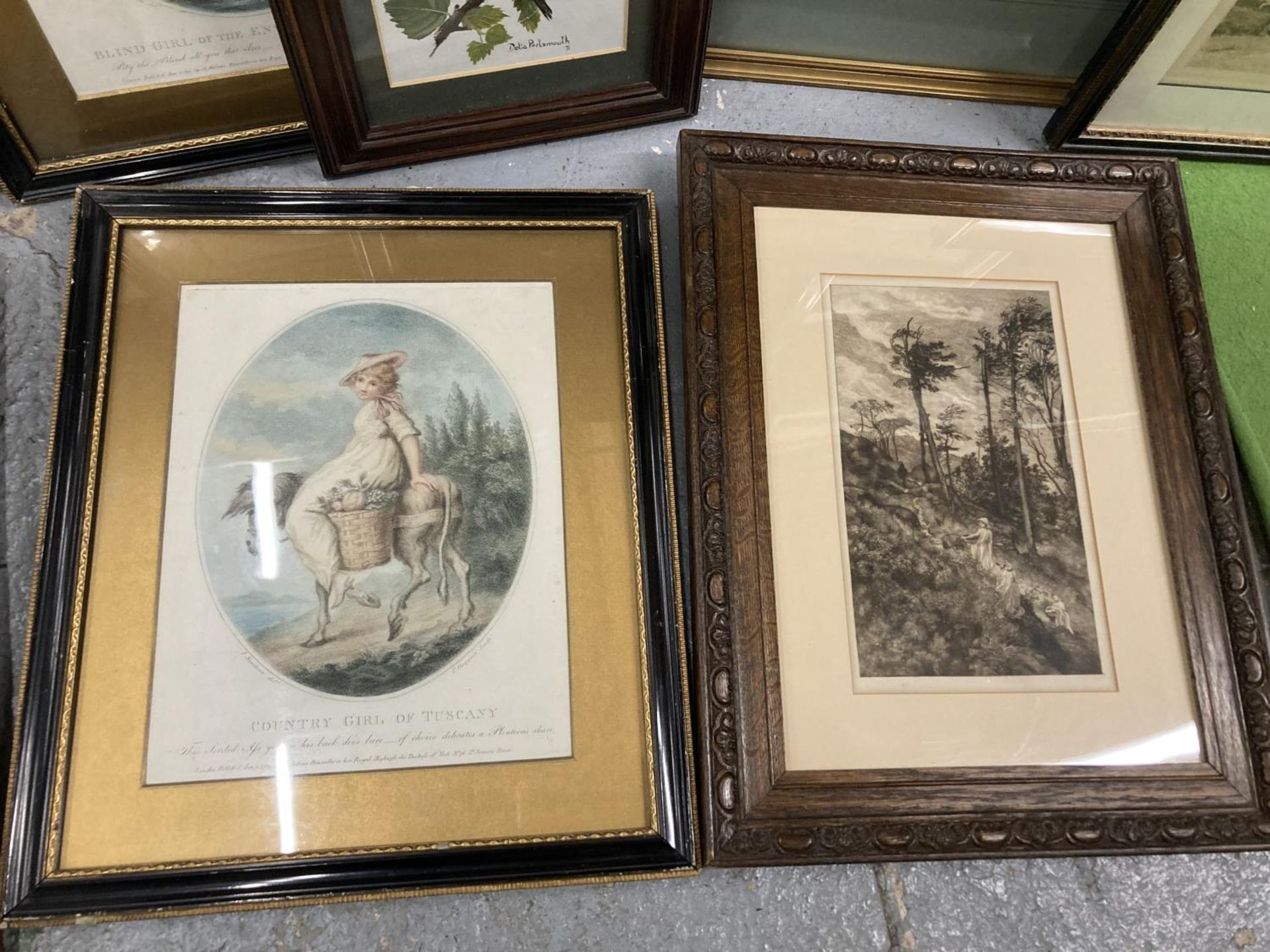 TEN LARGE VINTAGE FRAMED PRINTS AND A COLLECTION OF VICTORIAN UNFRAMED PRINTS - Image 7 of 10