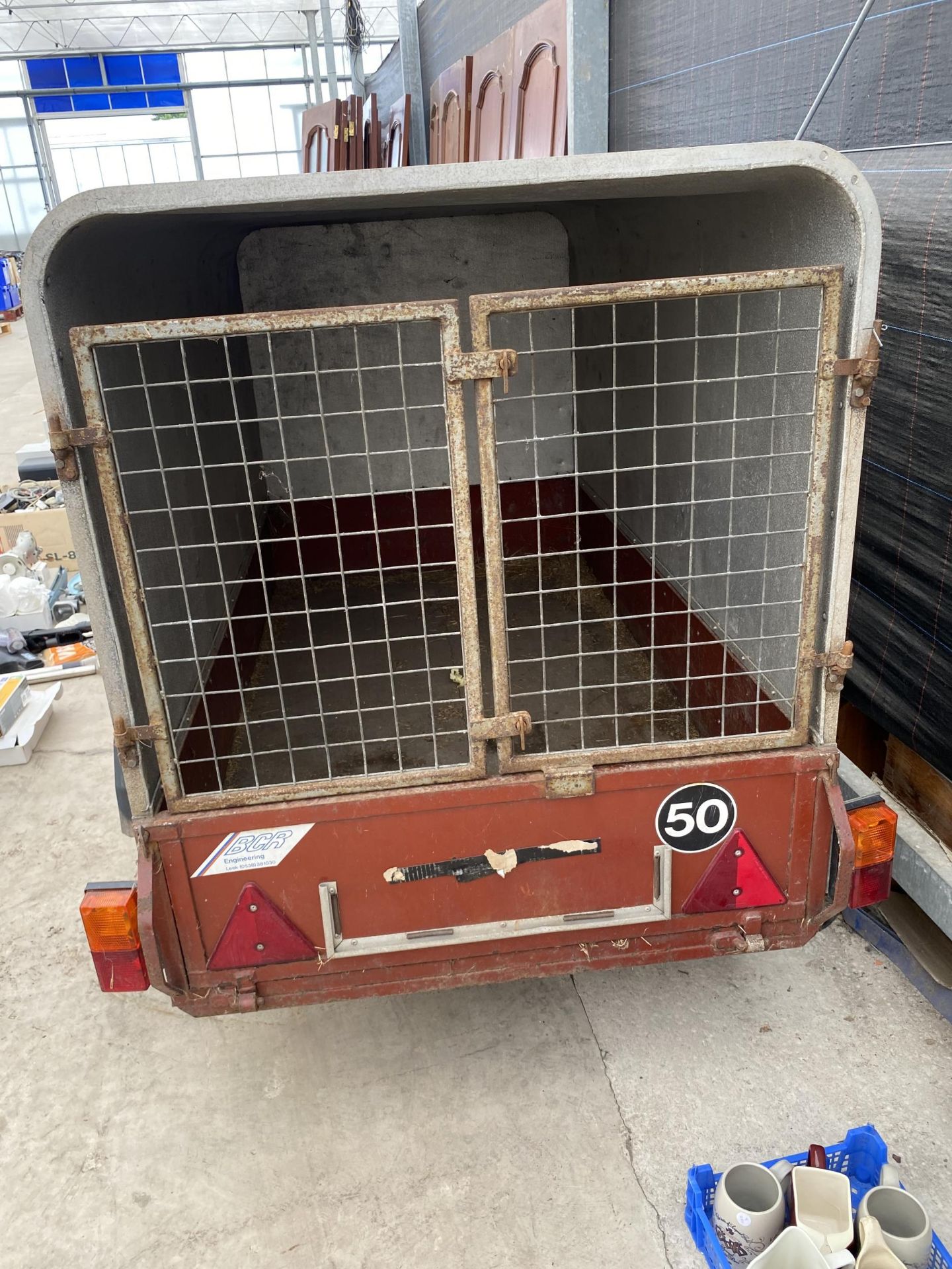 A 6FT BCR CAR TRAILER WITH ANIMAL TRANSPORTER TOP - Image 3 of 8