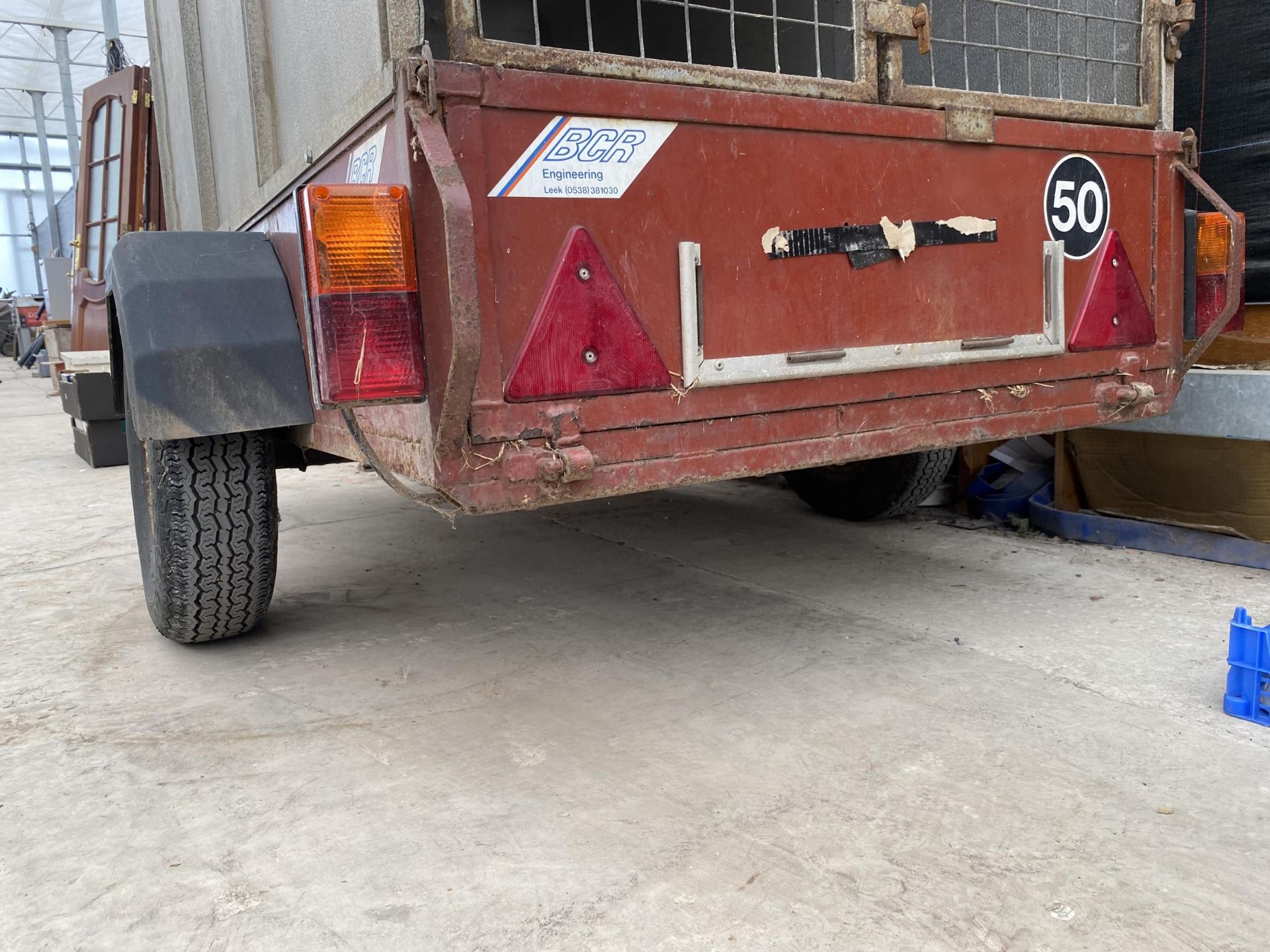 A 6FT BCR CAR TRAILER WITH ANIMAL TRANSPORTER TOP - Image 5 of 8
