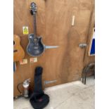 AN IBANEZ AE410BK ELECTRIC GUITAR AND CARRY BAG