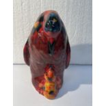 AN ANITA HARRIS HAND PAINTED AND SIGNED PENGUIN AND CHICK