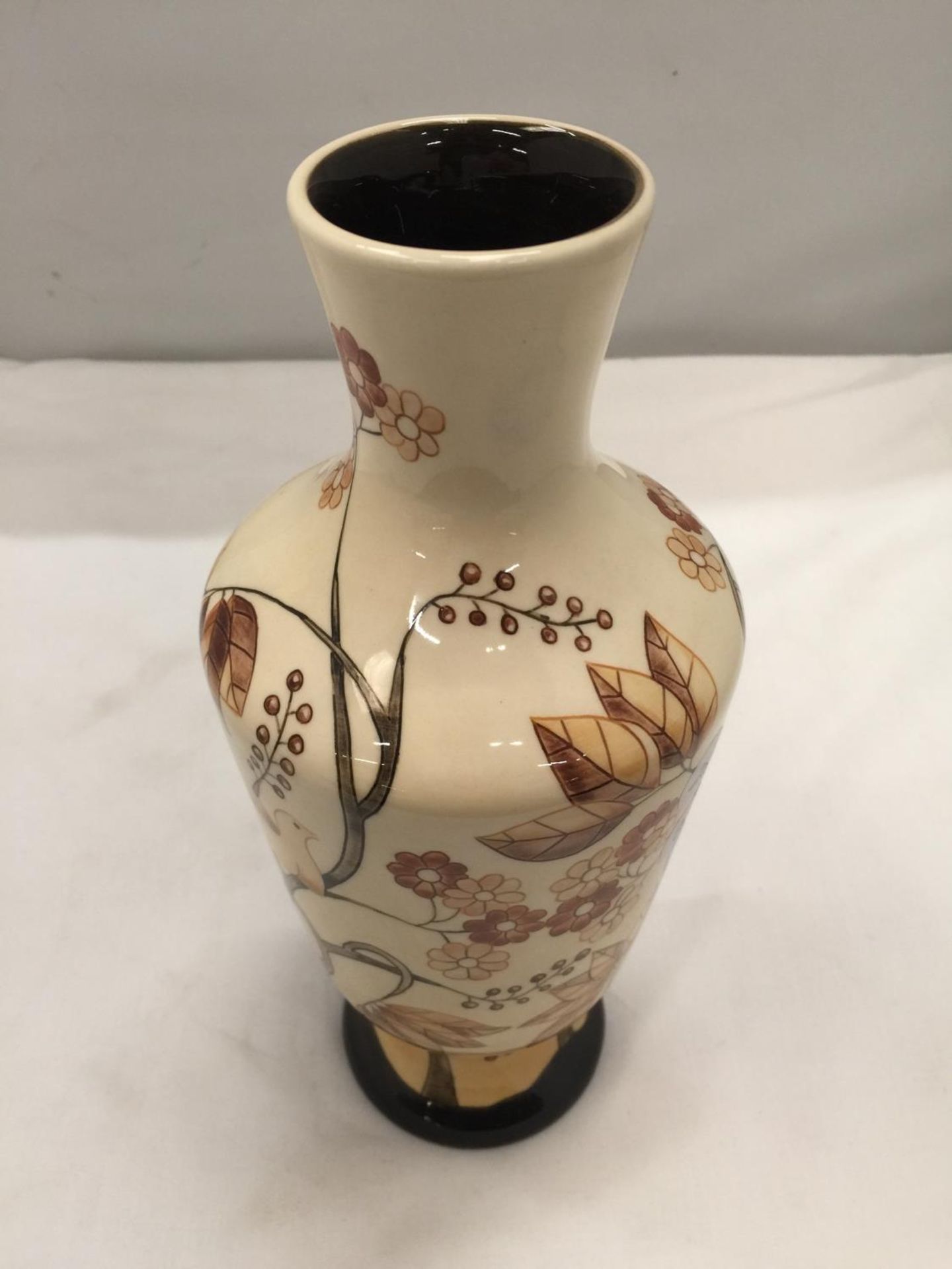 A COBRIDGE TRIAL VASE WITH IMAGES OF BIRDS AND TREES SIGNED TO THE BASE HEIGHT 26CM - Image 2 of 3