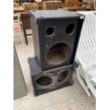 TWO LARGE SPEAKER CASING UNITS